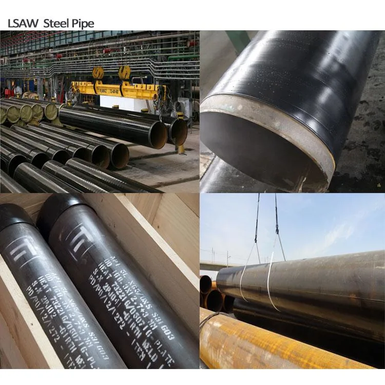 Carbon Steel LSAW ERW API 5CT X52 X60 ASTM A106b/ API5l/API 5CT 8"-60" X52 X65 X70 X80 Black Carbon Ms Mild Welded Casing LSAW Carbon Steel Pipe