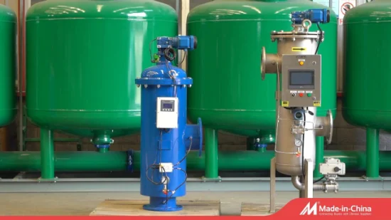 Filtro de tratamento de água industrial SS304/316 com carcaça de aço inoxidável vertical, filtro autolimpante automático para água residual/irrigação/desalinização de água do mar